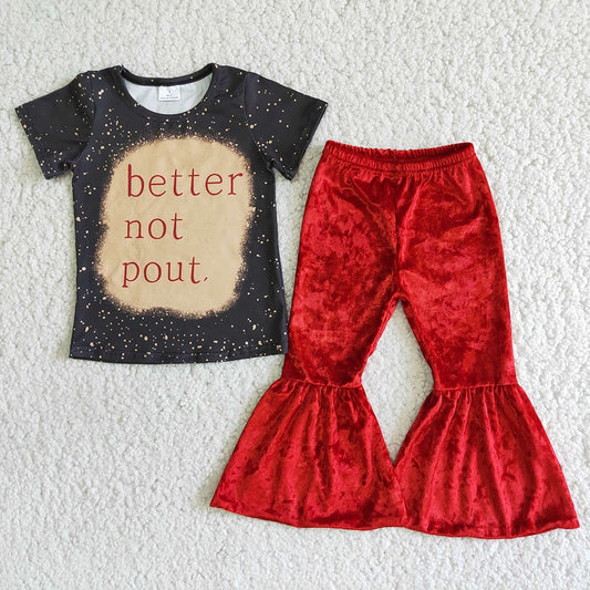 Better not Pout velvet pants sets