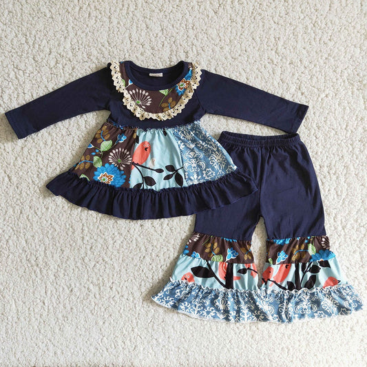 Bird navy bell set