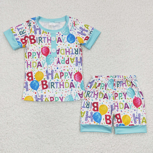 Baby Boys Summer Birthday Parthy Pajamas Shorts Sets