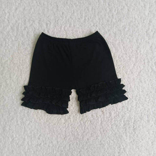 Black icing ruffle shorts