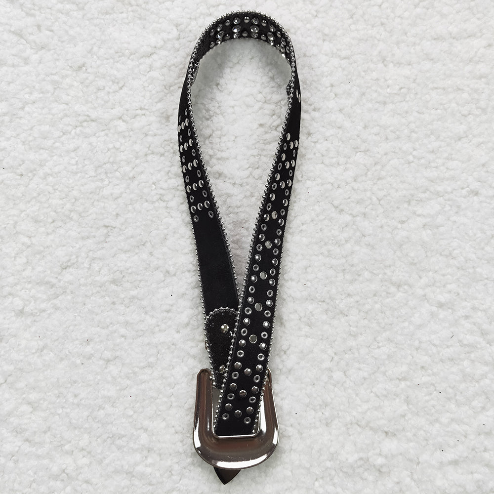 Girls Western black diamond rhinestone belts