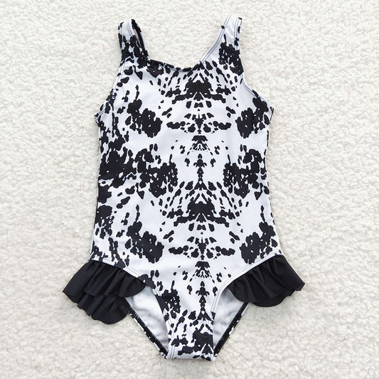 Baby Girls Summer Cow Print One Piece Swimsuits