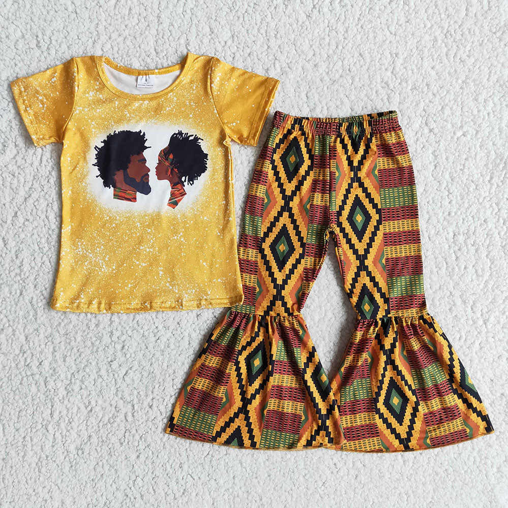 Baby girls Black history people bell pants sets