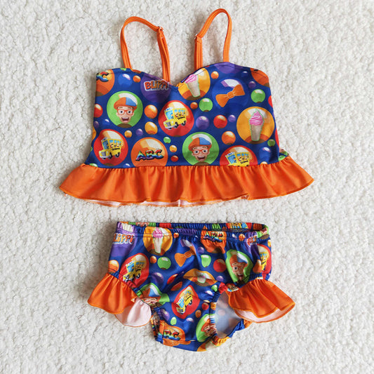 Baby Girls summer cartoon 2pcs bikini swimsuits