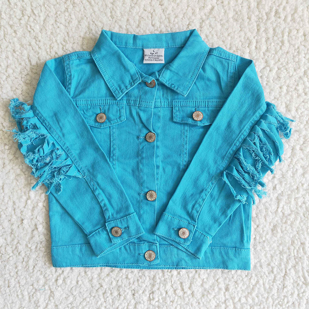 Baby girls tassel blue denim jackets