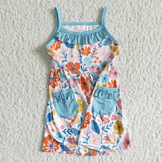 Baby girls summer floral pocket dresses