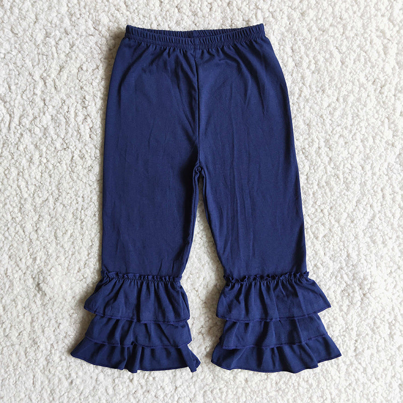 Dark Blue triple ruffle pants