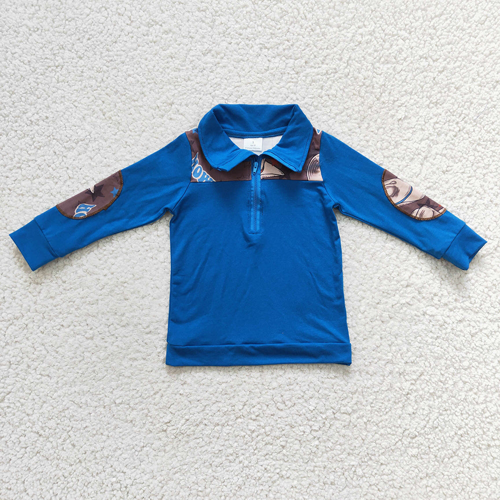 Baby Boys Western Blue Hats pullovers Tops