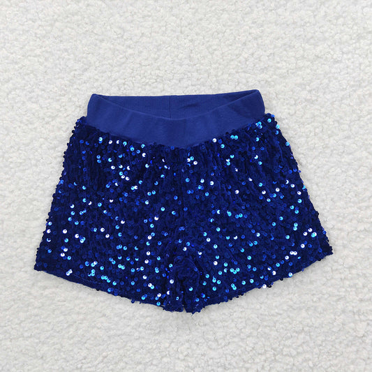 Baby Girls Blue Sequin Summer Shorts