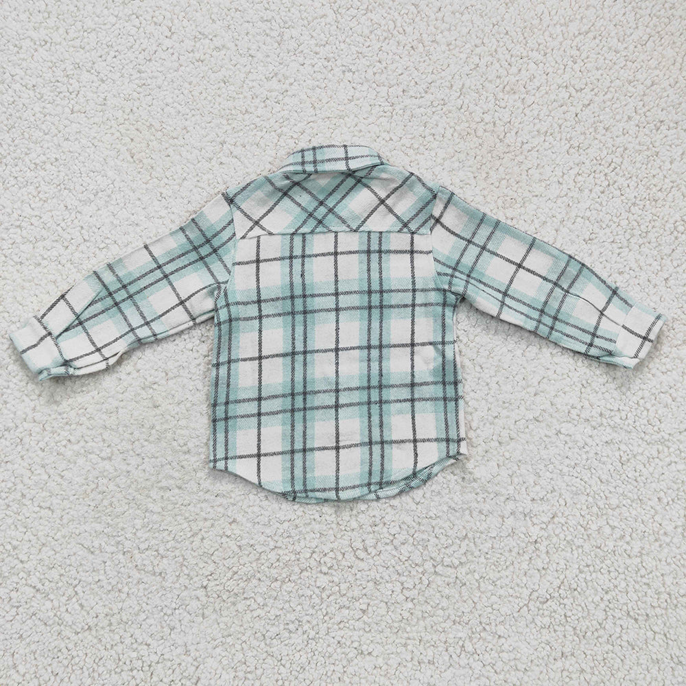 Baby Boys Blue Plaid Long Sleeve button ups shirts tops