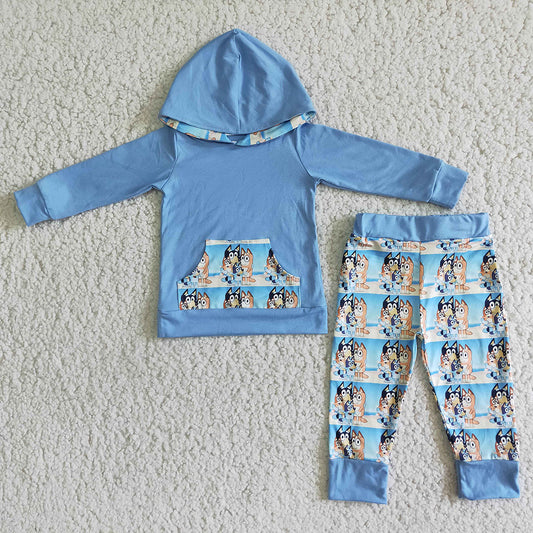 Cute dog hoodie sister boys sets