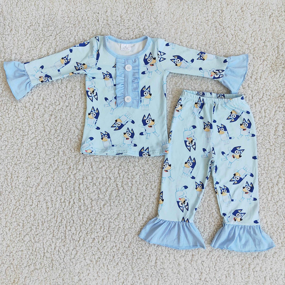 Girls blue dog pajamas