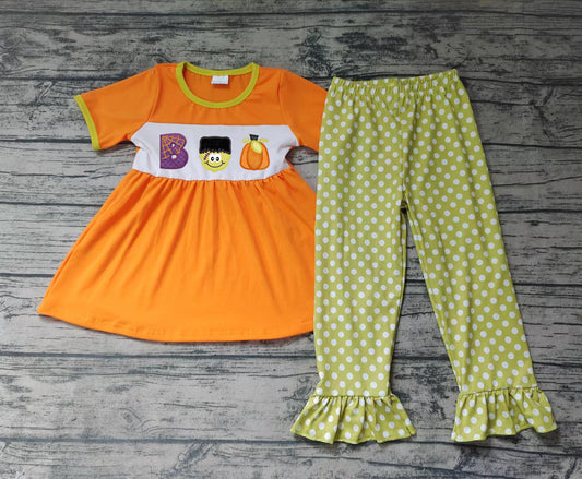 Baby Girls halloween Boo ruffle pants sets