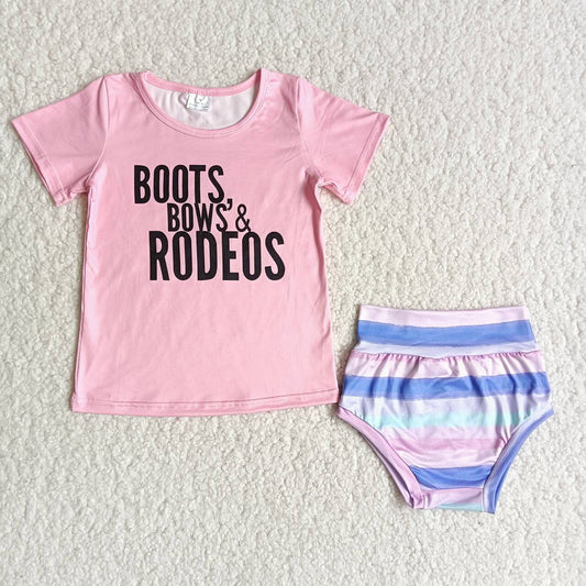 Pink letter stripes Size bummie set