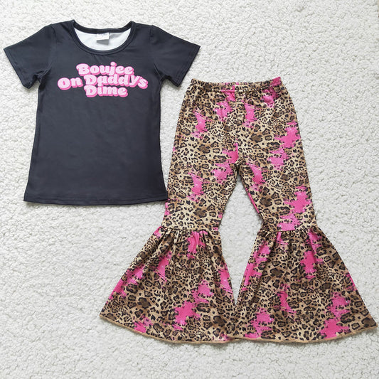 Boujee daddy bell leopard pants sets