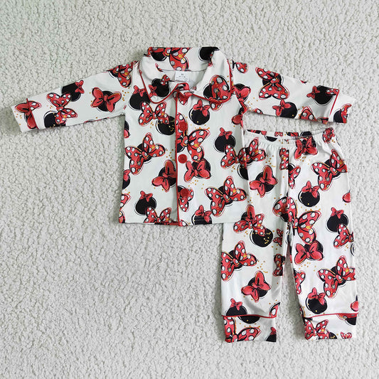 Baby girls mouse bow pants pajamas sleepwear clothes