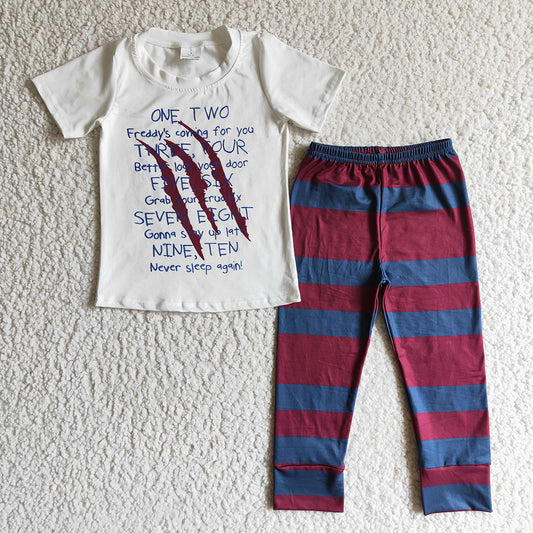 Baby boys Halloween one two stripe pants clothes sets