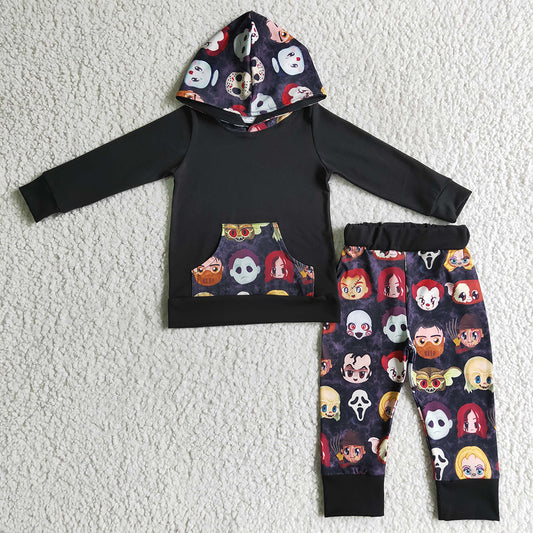 Halloween baby boys hooded fall clothes sets