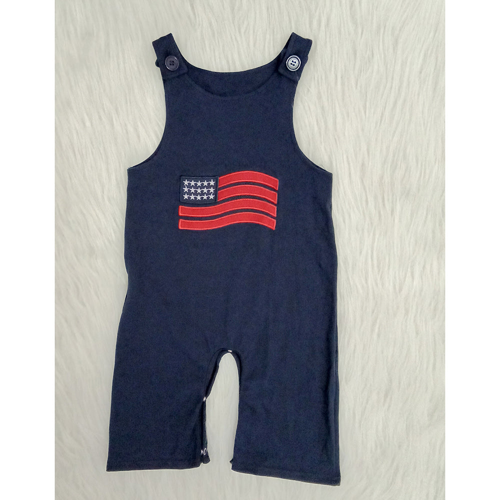 Baby Boys fourth of July Flag Rompers