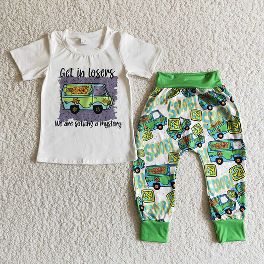Get in loser baby boys cartoon tractor pants clothing sets