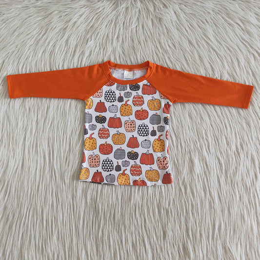 Boys orange pumpkin shirts