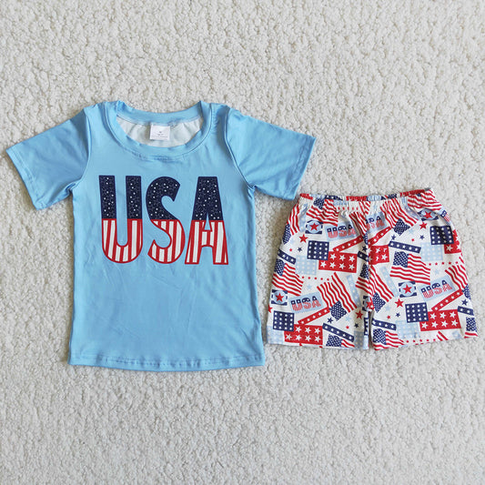 USA blue short outfits