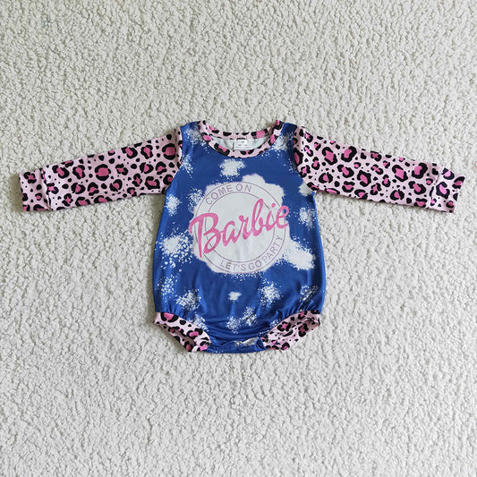 Baby girls western doll leopard rompers