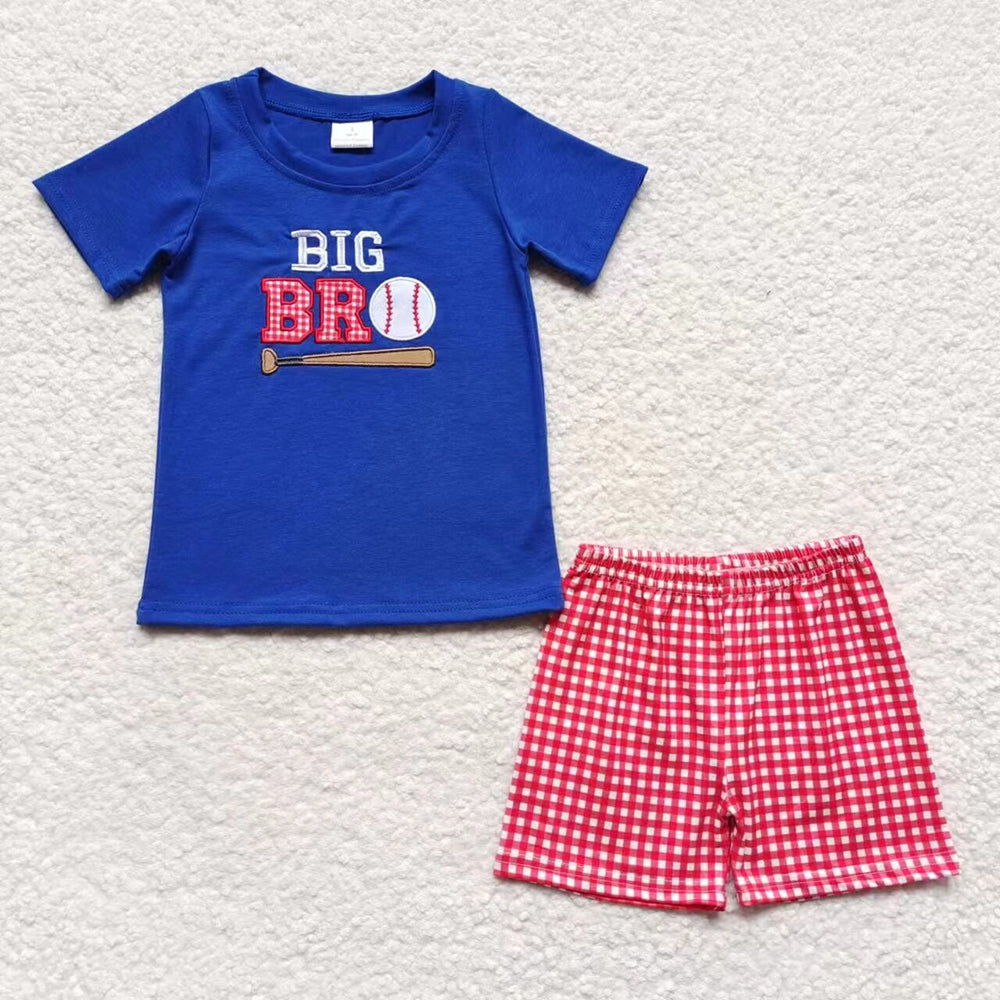 Baby Boys Big Brother Baseball Summer Shorts Sets