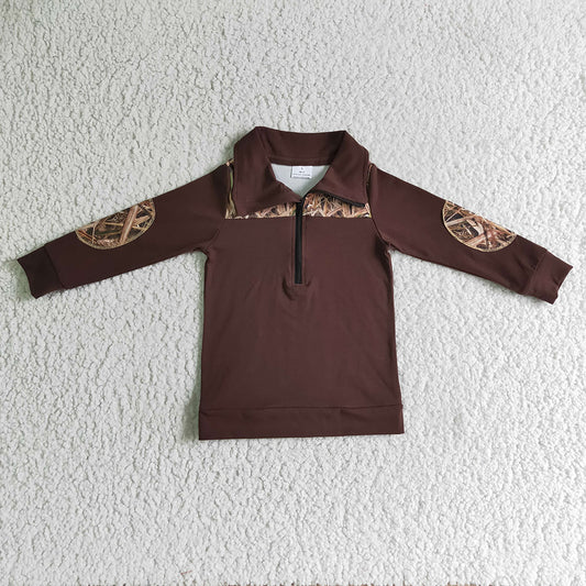 Baby boys brown camo long sleeve pullovers Tops