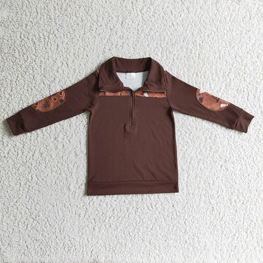 Baby Boys Cow Brown Western pullovers