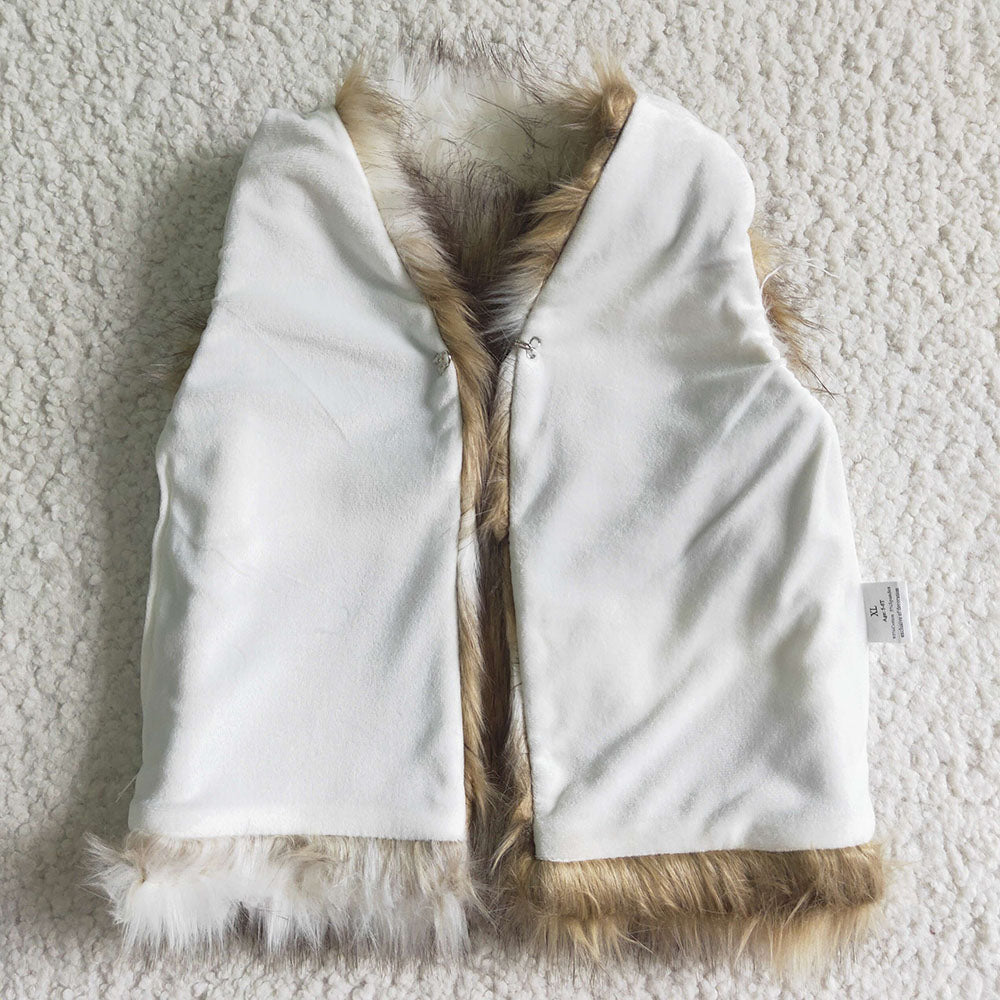 Baby girls faux fur fall vests