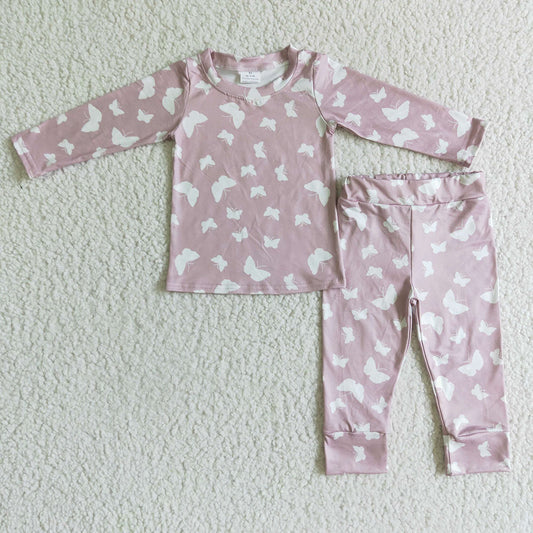 baby girls butterfly fall pajamas sets