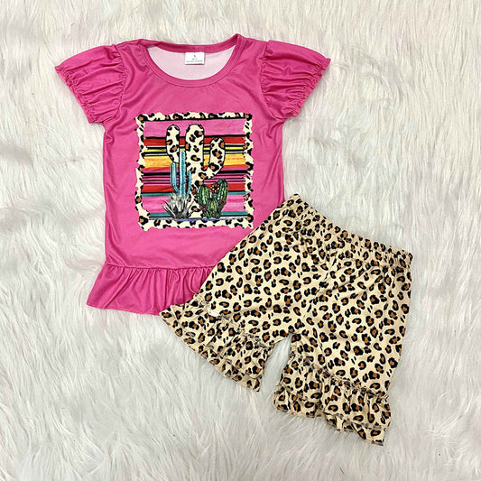 Leopard cactus Shorts sets