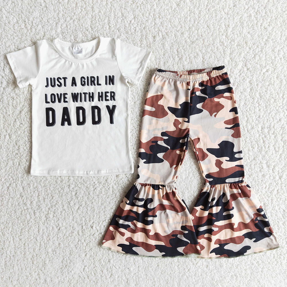 Just a little girl in love with her daddy camo sets(can choose headband here)