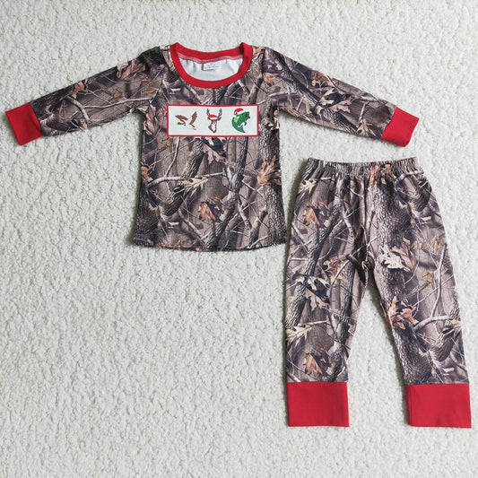 Boys Christmas hunting camo pajamas sets