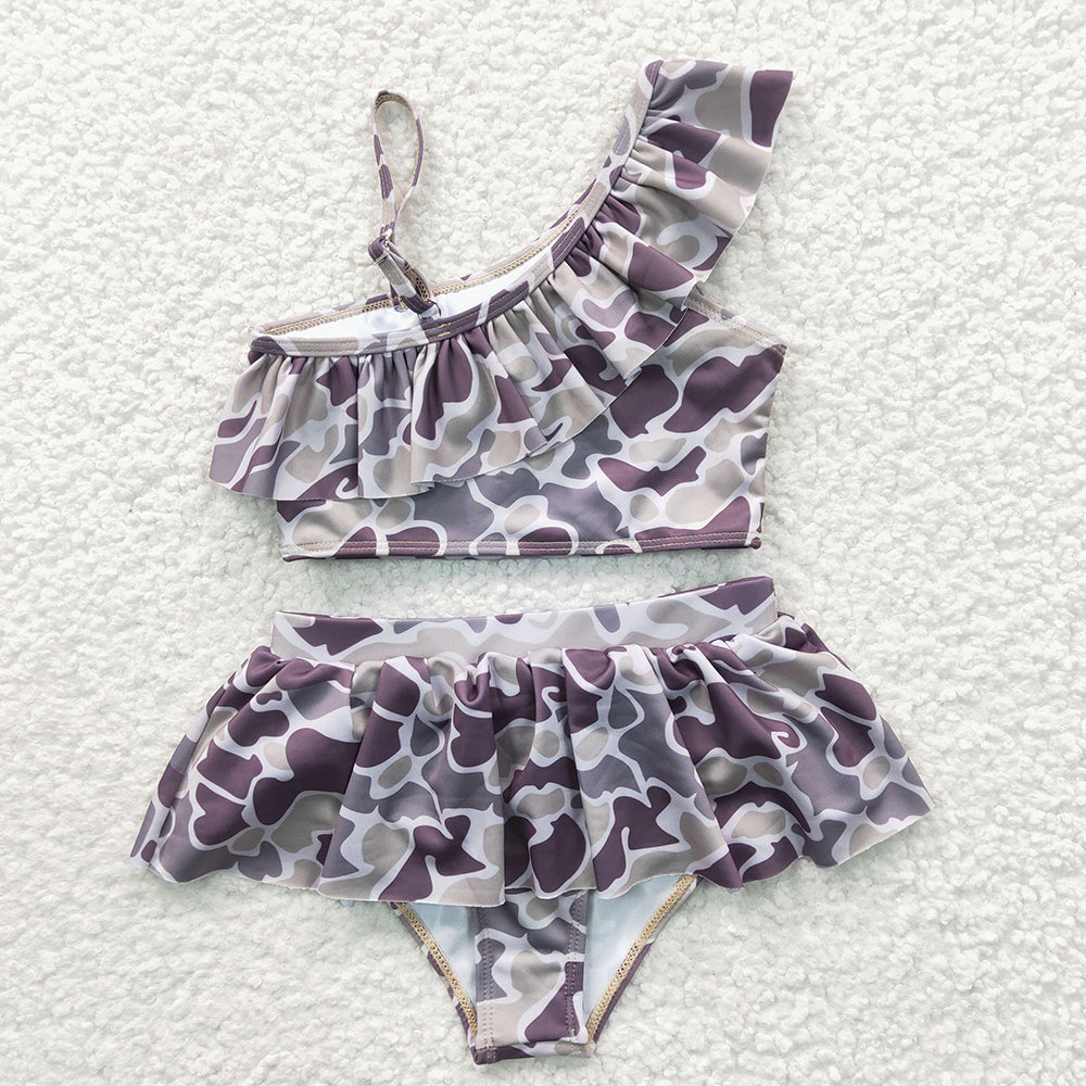 Baby Girls 2pcs Camo Ruffle Pieces Swimsuits