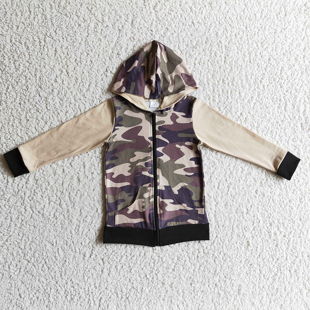 Baby Boys Camo Long Sleeve Hoodie Tops