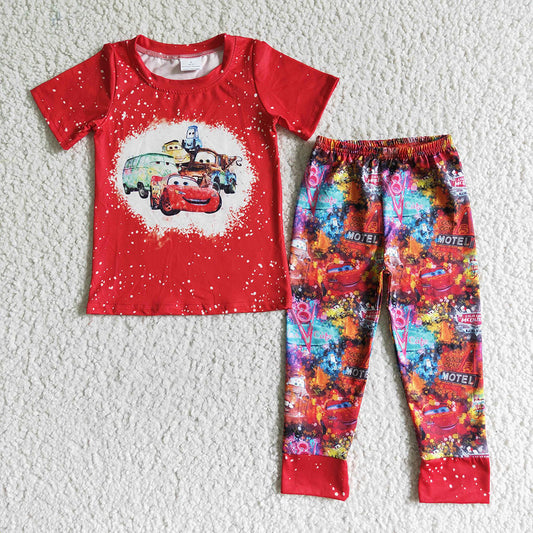 Baby boys racing red car legging sets