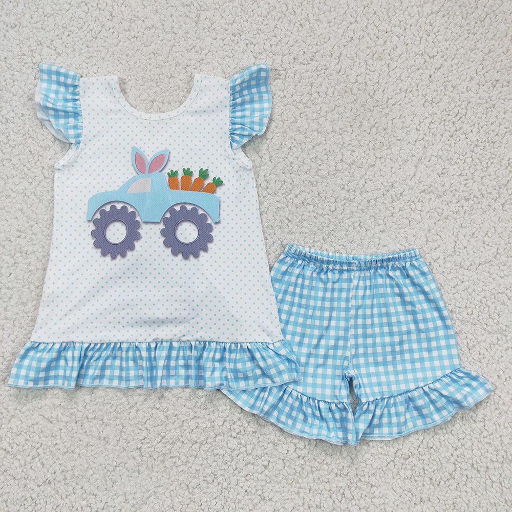 Baby Girls Easter Bunny Tractor shorts sets