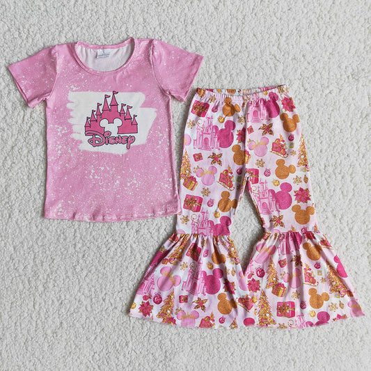 Pink Castle Bell Bottom Pants sets