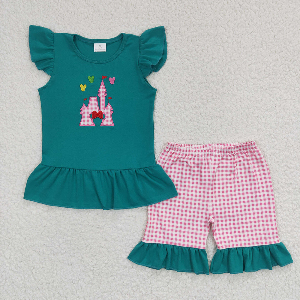 Baby Girls Castle Ruffle shorts sets