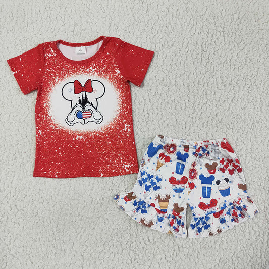 Baby girls 4th of July castle ruffle shorts
