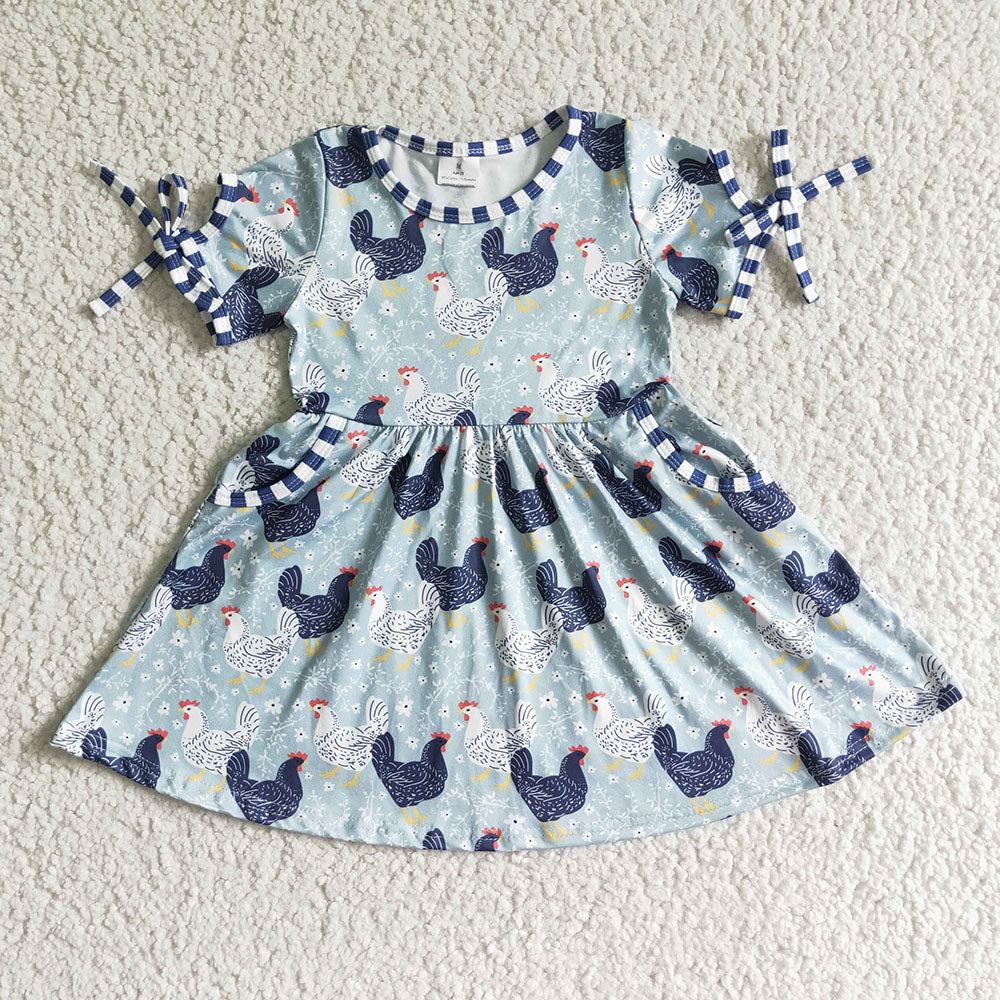 Baby girls summer chicken twirl dresses