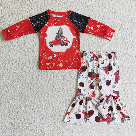 Baby Girls Christmas Car Bell Pants Clothes Sets