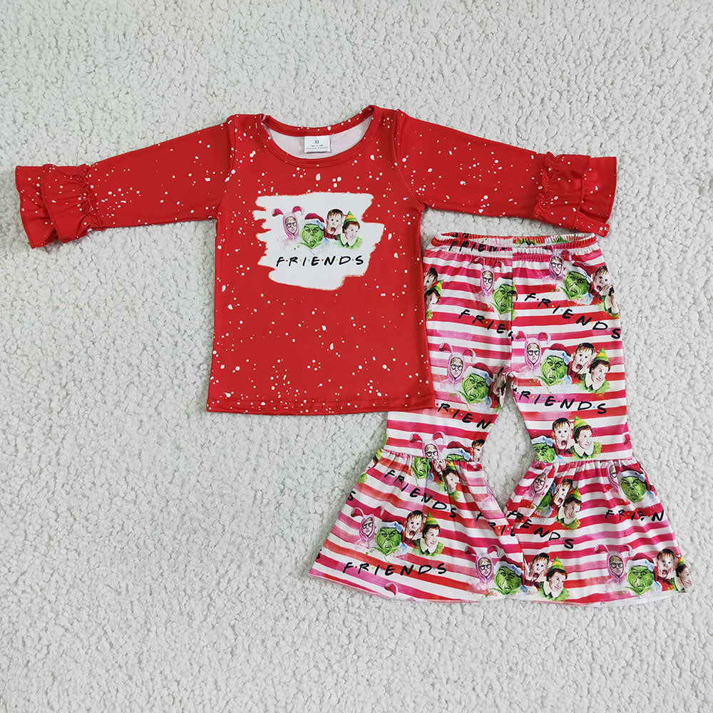 Baby Girls Christmas friends bell pants sets