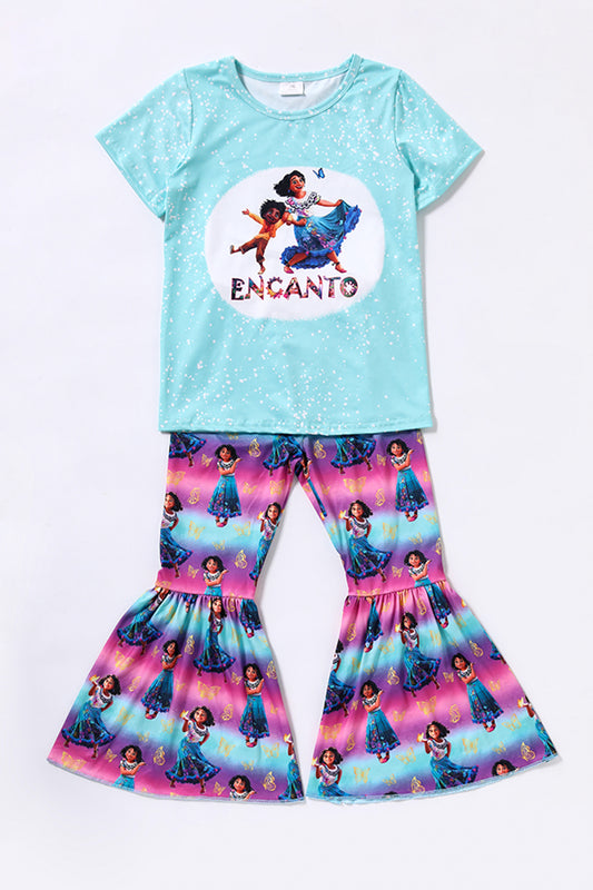 Children cartoon blue bell pants sets