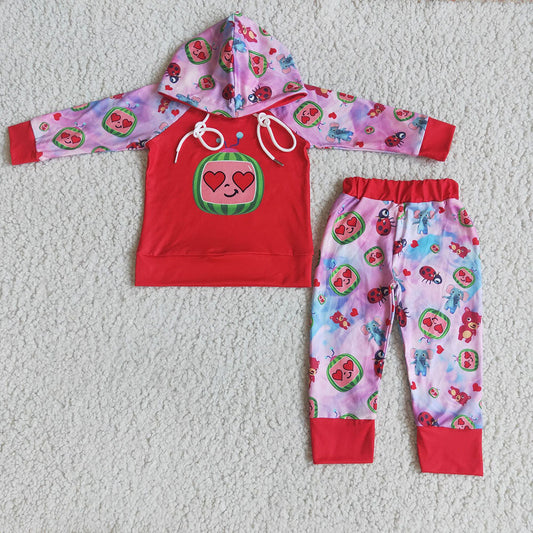 Watermelon hoodie valentines sets