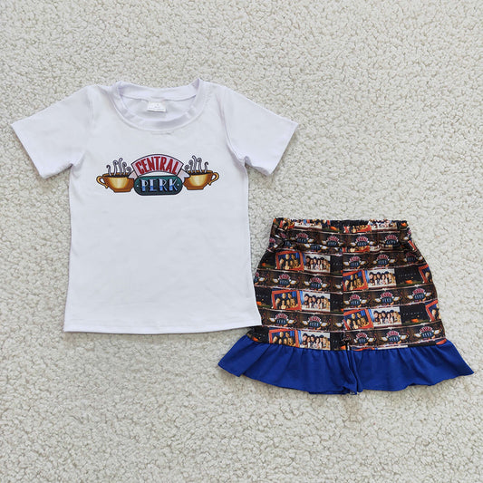 Baby Girls Summer Coffee Ruffle Shorts Clothing Sets