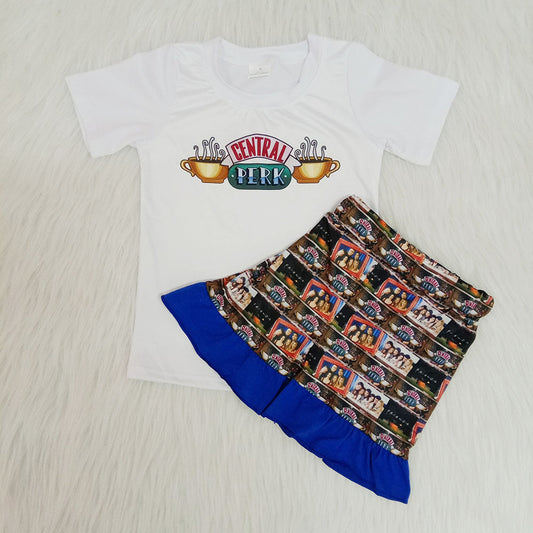 Baby Girls Summer Coffee Ruffle Shorts Clothing Sets