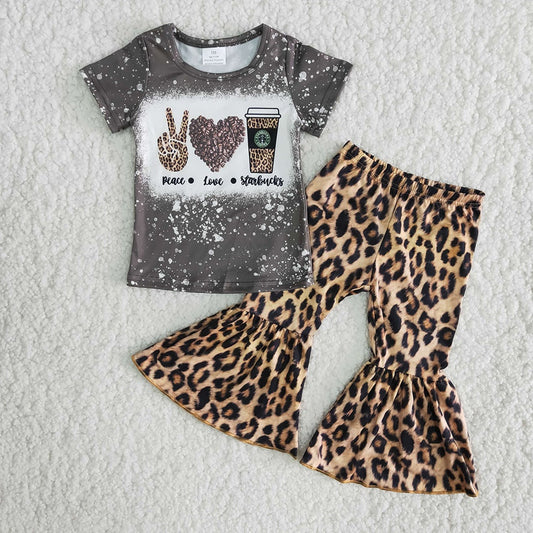 Peace love coffee leopard set